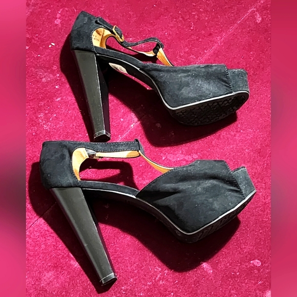 Bamboo Black High Heel Shoes 👠 - Picture 6 of 11